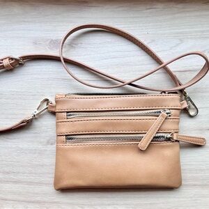 Brown Crossbody Zipper Bag